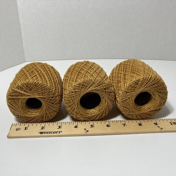 3 Aunt Lydia's Metallic Crochet Thread Gold/Gold - Picture 8 of 14